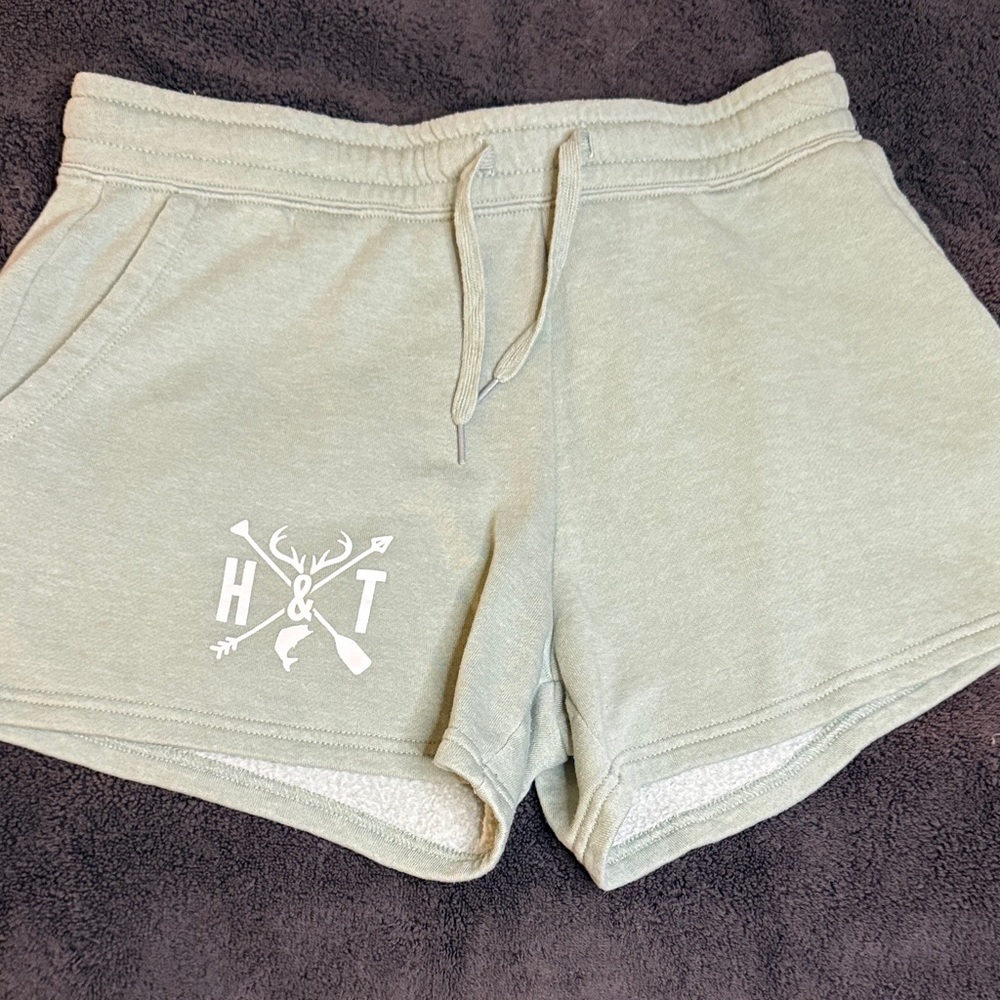 Women's Sage Green Athletic Lounge Shorts with Logo
